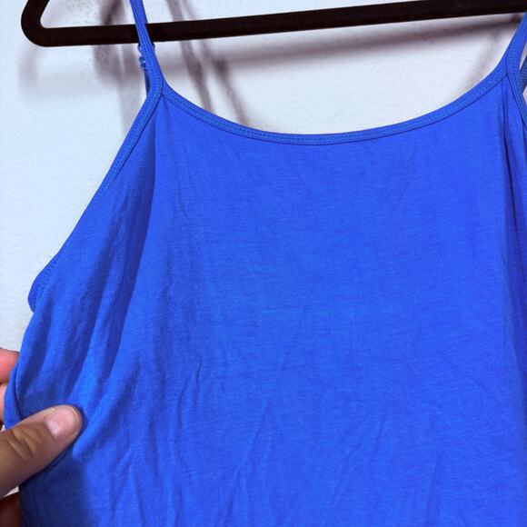 Bogari Womens Size Small Cami Tank Top Sea Blue Silk Rayon Blend Spaghetti Strap - Picture 4 of 6